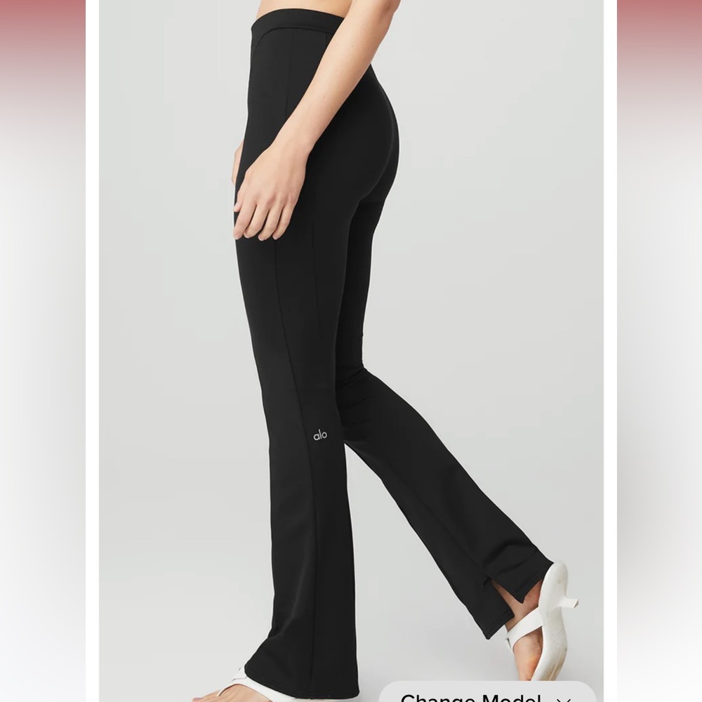 High waist zip it flare legging